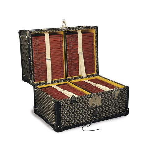 A GOYARD LEATHER TRUNK MADE FOR ASSOULINE, , 20TH 